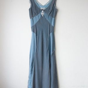 Beautiful flapper-inspired evening dress, sea blue